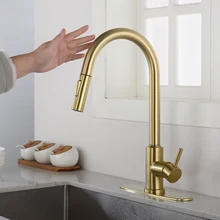Touch Kitchen Faucet with Pull Down Sprayer Modern Single Hole Kitchen Sink  Faucet