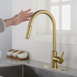 Touch Kitchen Faucet with Pull Down Sprayer Modern Single Hole Kitchen Sink  Faucet