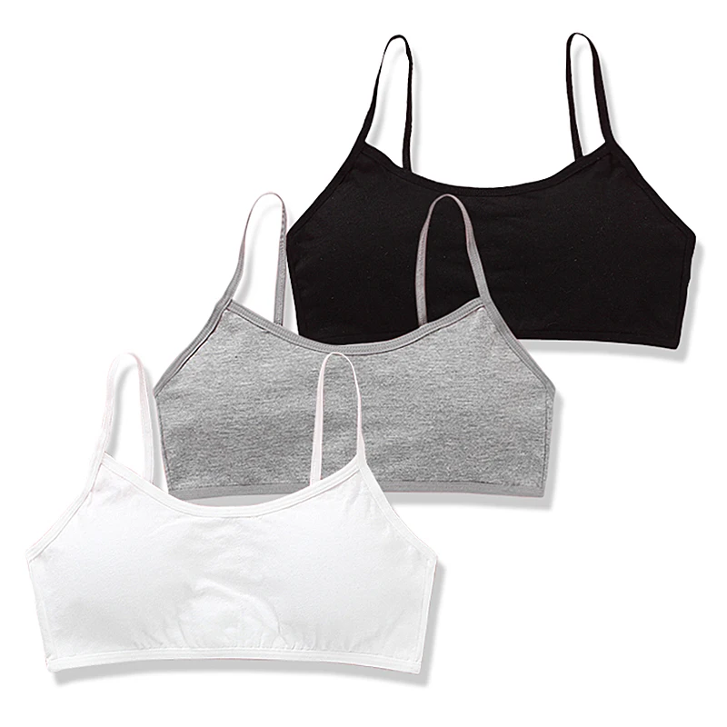 4Pcs Girl's Sport Bras Teens Brassiere Kids Underwear Cotton Girls