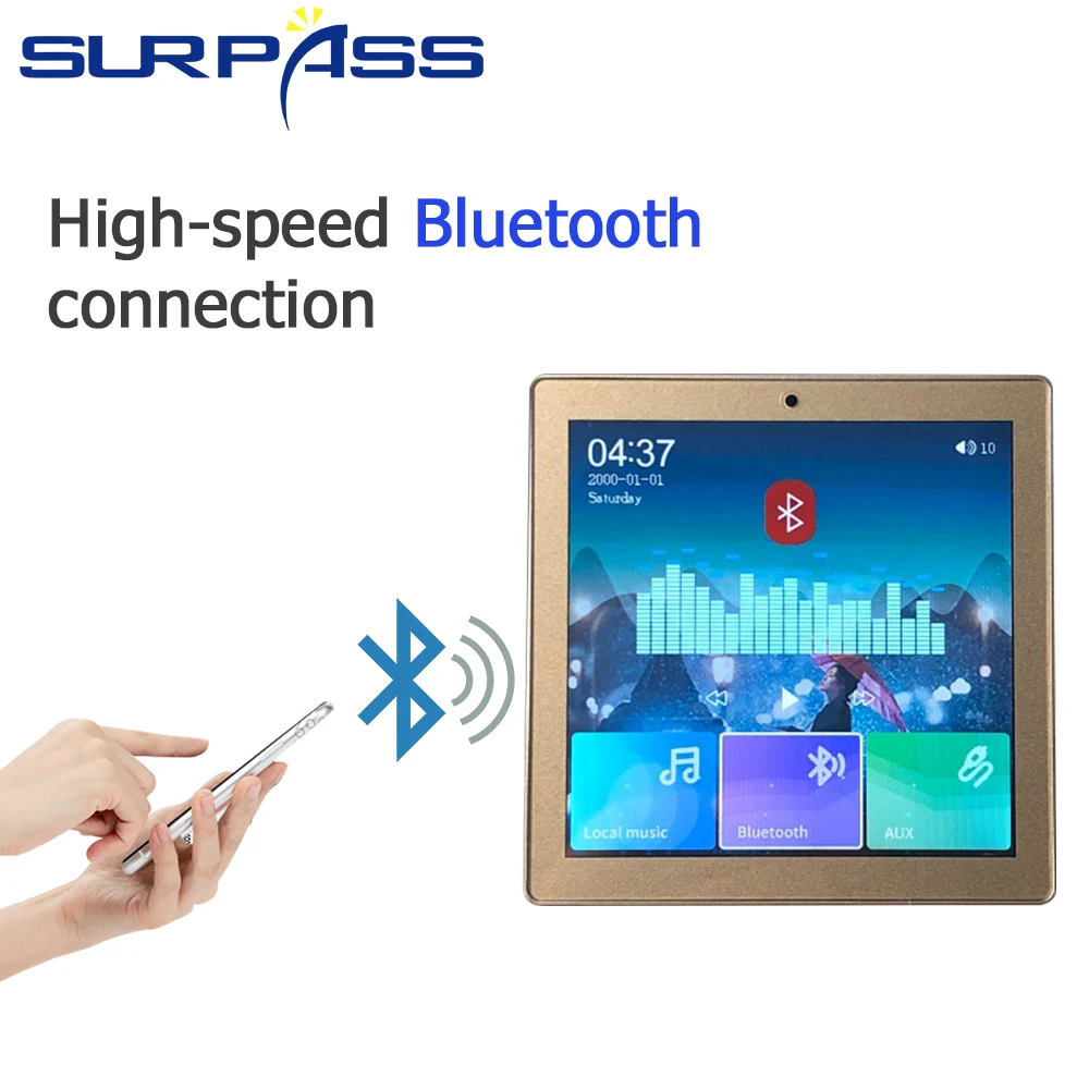 US $137.75 Smart Touch Screen In Wall Amplifier Bluetooth FM 225W Audio PA Ceiling Speaker Music Kit HiFi Stereo Sound Home Theatre System