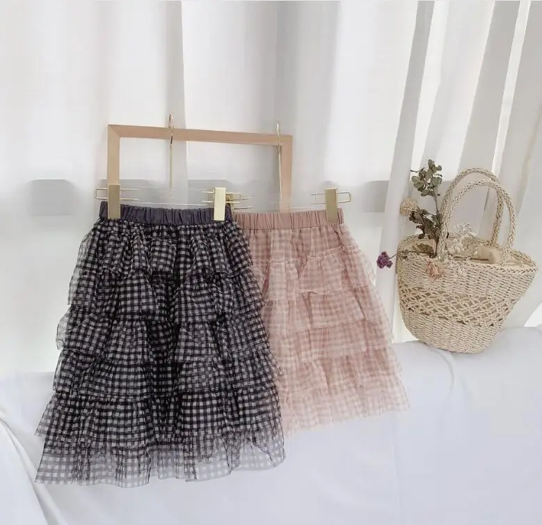 

2019 New Wholesale Girls Plaid Ruffles Skirt Fashion Autumn Girls Skirts 2-7t PX820