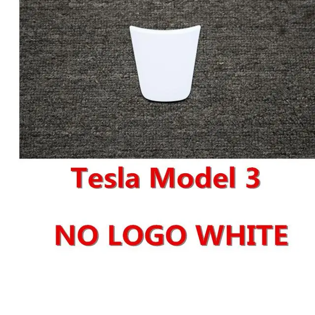 Для Tesla модель 3 автомобиля внутренняя крышка рулевого колеса автомобиля 3D PU украшение рулевого колеса наклейка для Tesla аксессуары - Название цвета: NoLOGO-White