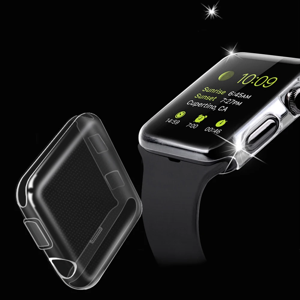 Полностью прозрачный защитный чехол для Apple Watch SE 6 5 4 40 мм 44 360 ТПУ с полным