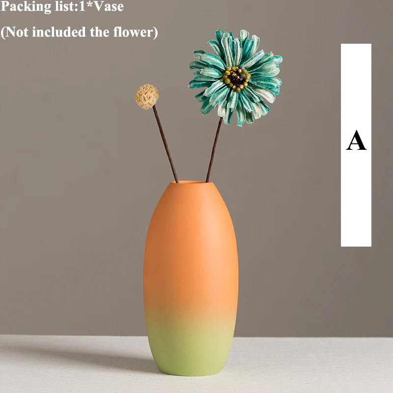 A Jingdezhen Handmade Ceramic Small Flower Vase Modern Fashion Simple Color Vases for Flowers Art Ornaments Home Wedding Decor New - Цвет: A