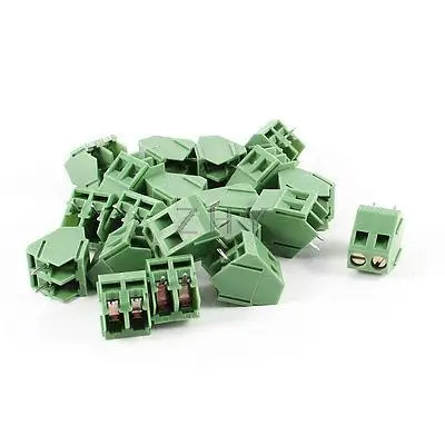 20 шт. 2P 5 мм расстояние PCB винт Клеммная колодка Разъем 300 В 10A AWG22-10