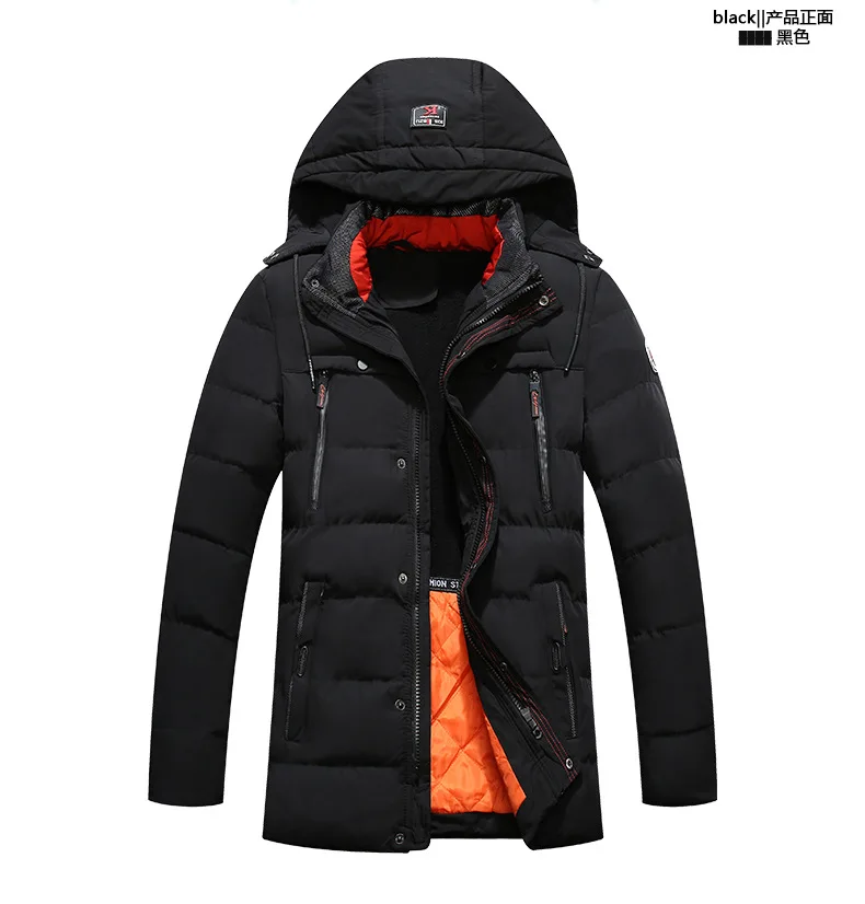 Autumn And Winter New Style Men's Fashion Cotton Coat Mid-length Cotton-padded Clothes