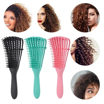 

1pc Detangling Hair Brush Bright colors Magic Anti-static Tangle Comb Shower Massage Untangling Pain Salon Hair Comb Scalp Brush
