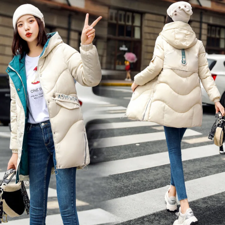 

Cotton-padded Clothes Women's 2019 New Style Korean-style Winter Mid-length Cotton-padded Clothes Women's down Jacket Cotton-pad