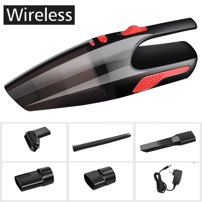 Wireless Автомобильный 120 Вт беспроводной проводной пылесос перезаряжаемый автомобильный домашний двойной пылесос ручной пылесборник портативный пылесос - Цвет: Wireless