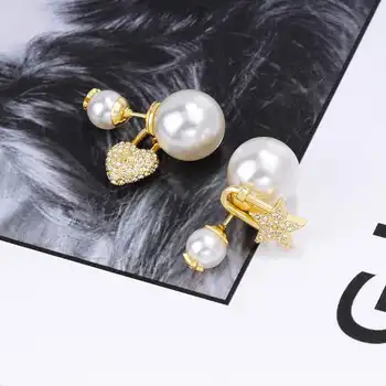 

2020 new European and American popular earrings pearl earrings love earrings rhinestone earrings INS popular style girls gifts