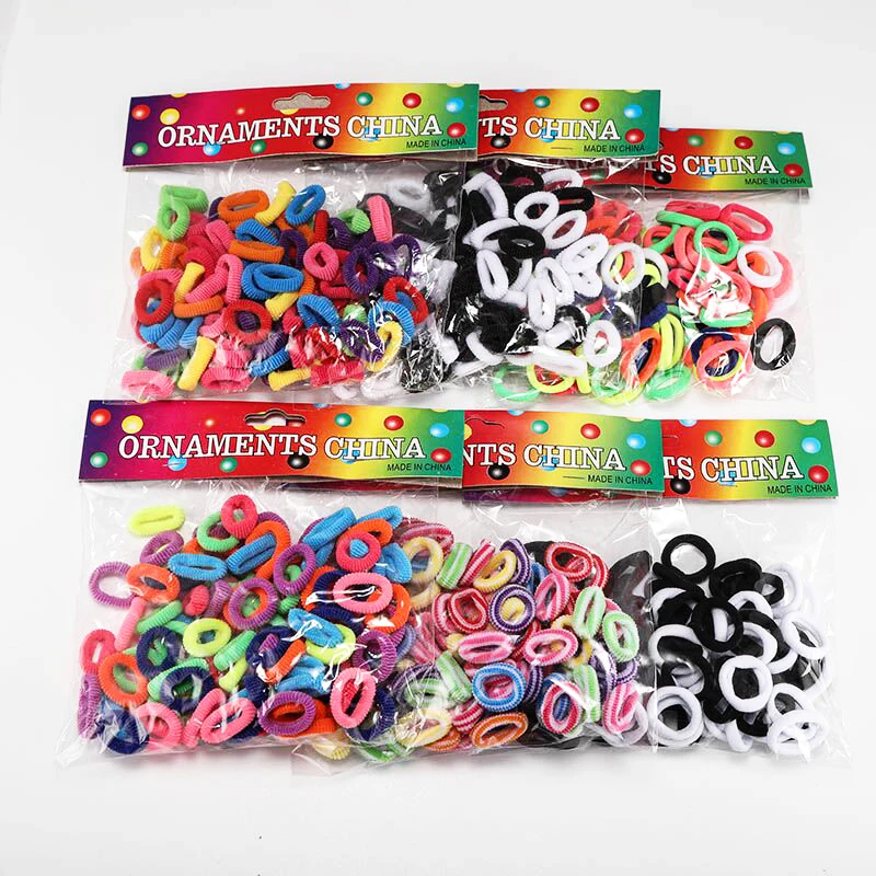 100 шт.,, для девочек, 1,5 см., цветные маленькие резинки для волос, резинки для волос в виде конского хвоста, резинки для волос, Детские аксессуары для волос