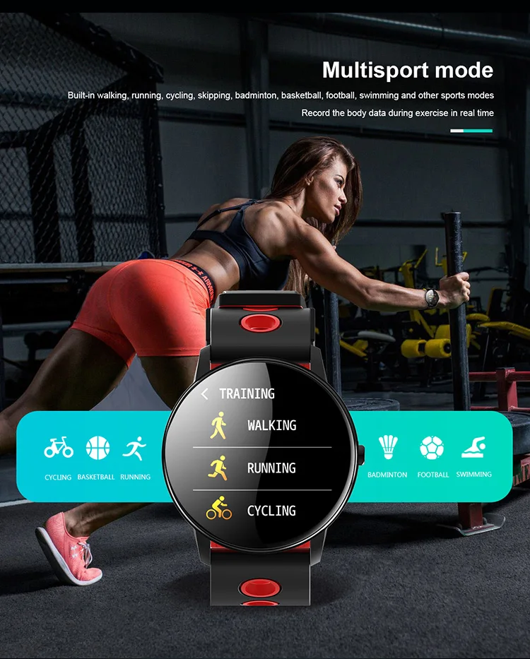 Смарт-часы IP68 Водонепроницаемый сердечного ритма крови Давление монитор спортивные Фитнес трекер Смарт-браслет для Для мужчин Для женщин для Андре