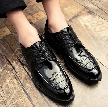 

increasing height italian male leather formal brogue platform oxford shoes for men shoes casual footwear men