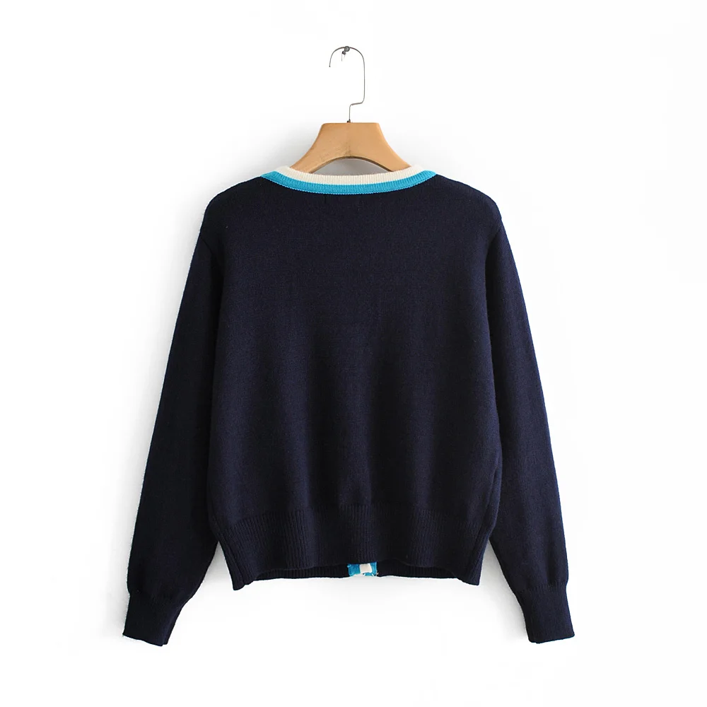High Quality Autumn Winter Women Sweater cardigans beading pocket Thick Knitted coat femme blue Fashion Casual Femme Jumper coat