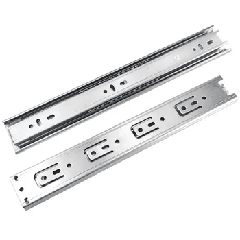 

2pcs Home Replacement Durable Furniture Hardware Track Three-Section Cabinet Slide Drawer Rail Easy Install DIY Stainless Steel