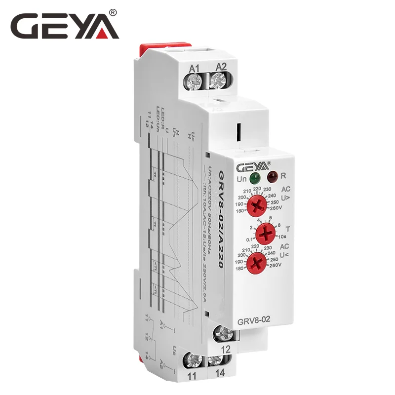 

Free Shipping GEYA GRV8-02 Voltage Monitor Device Over-voltage and Under-voltage Protection Relay DC 12V 24V 48V 110V 220V 240V