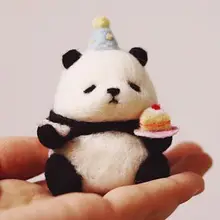Милая панда DIY шерстяной войлок креативная игрушка для хомяка, кукла, Вязанная, не готовая, ручная работа, шерсть, материал для валяния, посылка, набор