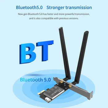 

COMFAST AX200 PCIE X1 Dual Band Wireless Network Card 2.4GHz 5GHz Bluetooth WiFi Adapter Receiver with Antenna for Intel AX200