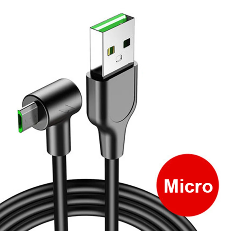 Blcak Micro USB кабель 90 градусов локоть нейлоновая оплетка 1 м 1,5 м 3 м Быстрая зарядка зарядное устройство кабели данных для samsung S7 Xiaomi Redmi Microusb - Тип штекера: Blcak