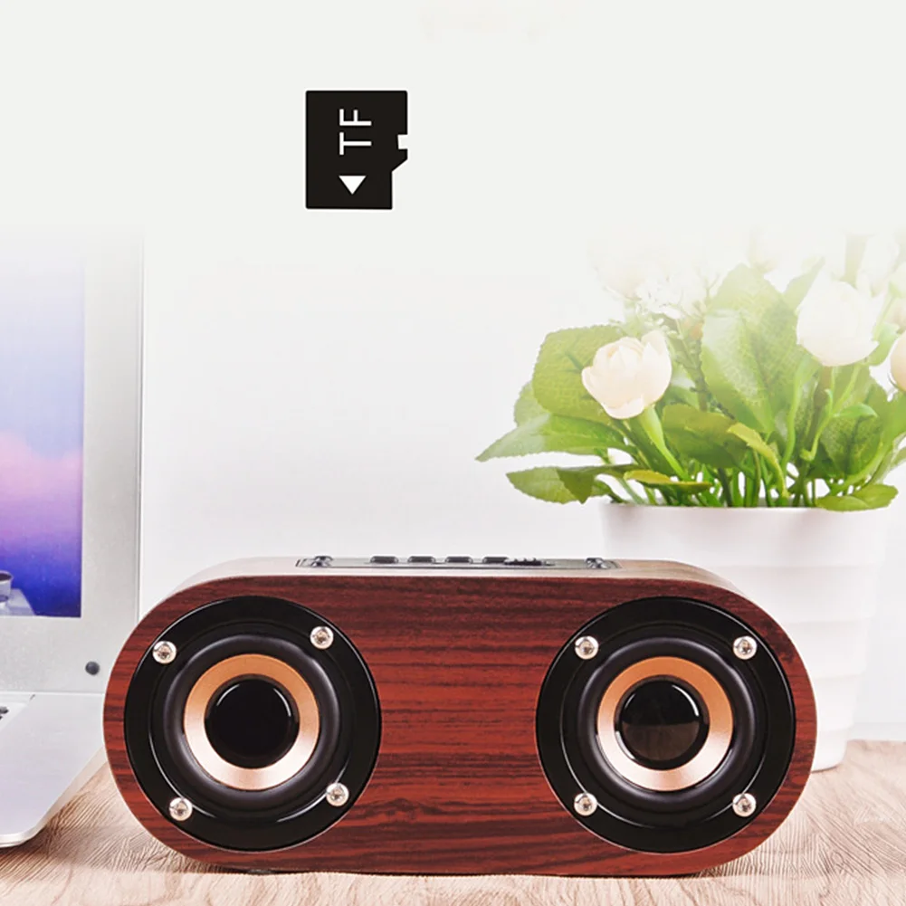 Bluetooth 4,2 Aux USB Ретро домашний динамик подарок Громкий Беспроводной Встроенный микрофон Поддержка TF карты музыкальный плеер стерео Деревянный