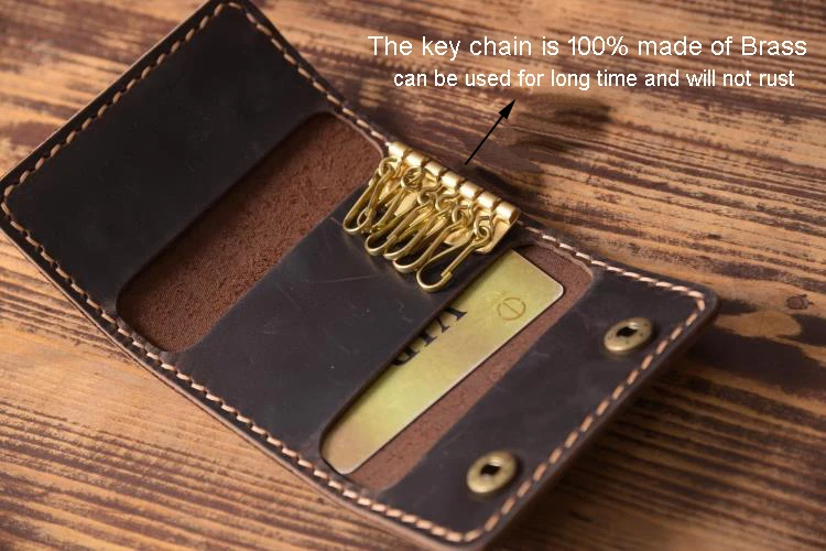 Vintage Handmade Genuine Leather key holder Men Leather Key wallet Keychain  men housekeeper women key case Bag key organizer