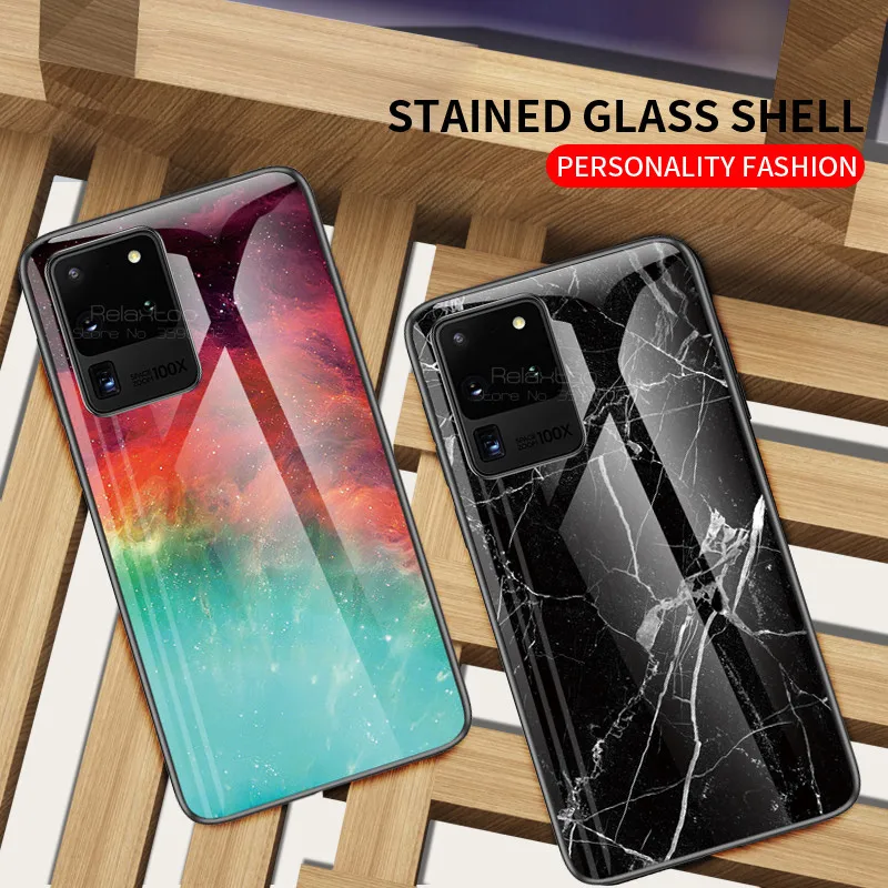 Чехол из закаленного стекла с градиентом для samsung s20 чехол телефона galaxy plus s 20 20s