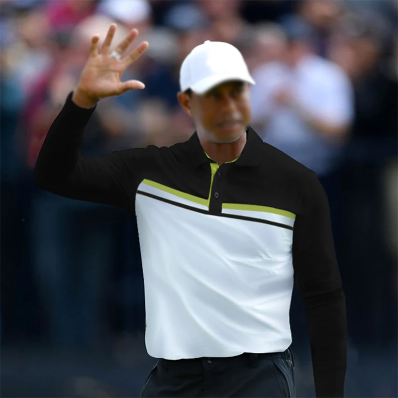 1 шт. одежда для гольфа PGM golf Футболка с длинными рукавами Мужская осенняя и зимняя одежда спортивная одежда с отворотом теплая одежда