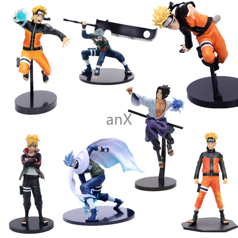 

28cm Uchiha Sasuke Figure Uzumaki Naruto Anime Naruto Haruno Sakura Hatake Kakashi Collectible PVC Model Toy