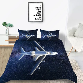 

Space Shuttle Bedding Set Galaxy Fantasy Fashionable Duvet Cover 3D King Queen Twin Full Single Double Unique Design Bed Set