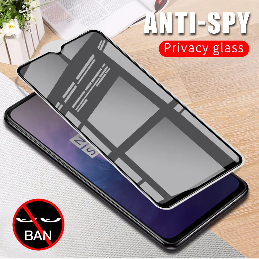 

For Oneplus 7 6 6T 5 5T Anti-Spy Screen Protector For Oneplus 7 Anti Glare Tempered Glass Full Glue Cover Privacy Tempered Glass