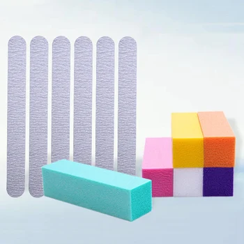 

12pcs Nail Tool High Elastic Tofu Block Polishing Block Sand Ash Nail File Polishing Strip Repair File Set