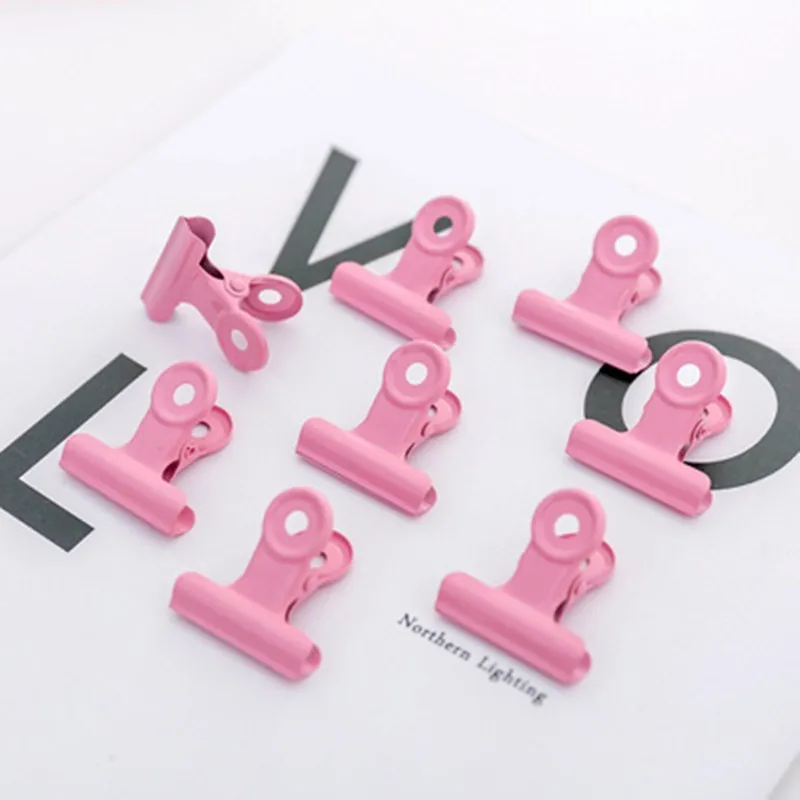 8 PCS mini metal pink female round tail clip clothes photo paper pin pin clothespin craft postcard clip family wedding decoratio