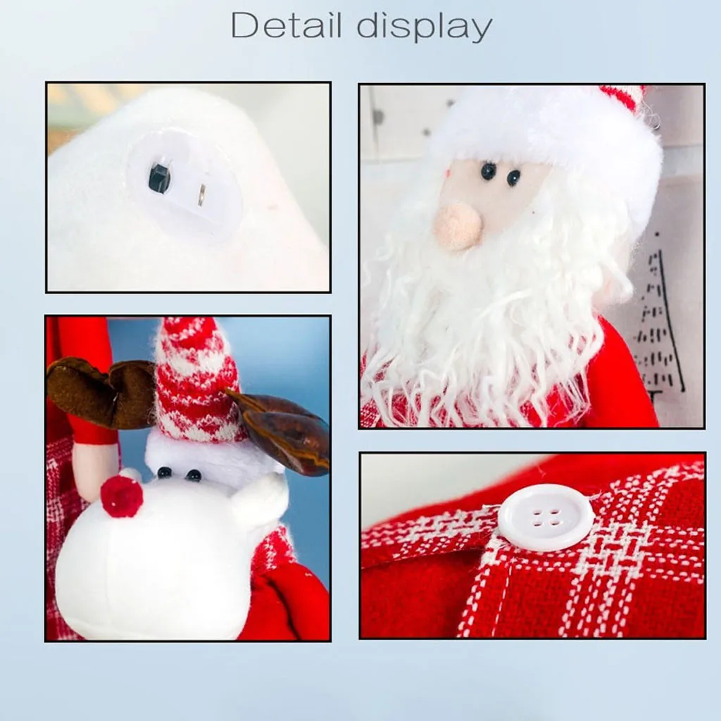 Electric Christmas Santa Claus Music Doll Plaid Father Christmas Snowman Electronic Musical Toys For Kids New Year Xmas Gifts