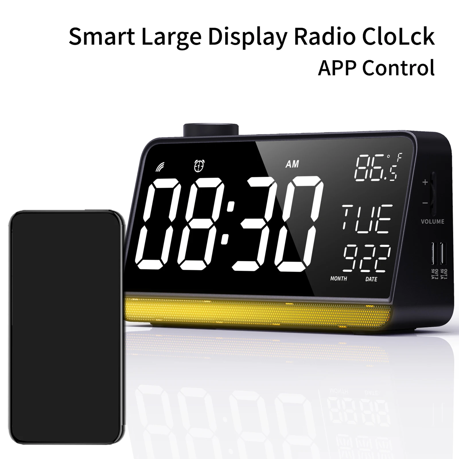 Large Led Display Clock FM Radio Alarm Clock Digital Alarm Clock For