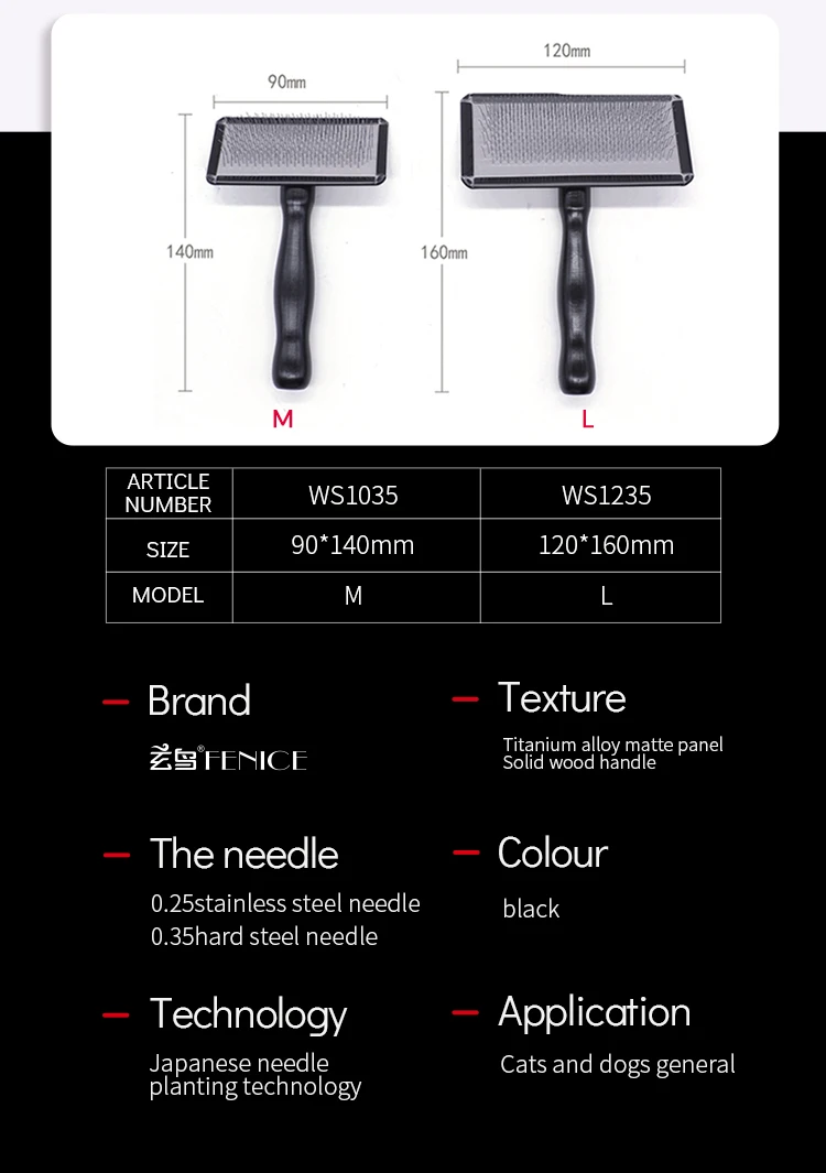 Remove Needle Brush Slicker Massage Tool Dog Cat Grooming Comb Shedding Hair - PeticaDeals