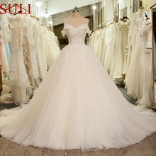 SL-5023 принцесса кружева аппликация свадебное платье бальное платье с открытыми плечами свадебное платье