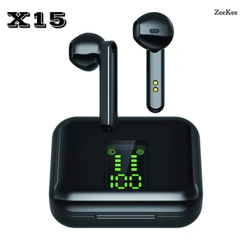 

Auriculares inalámbricos Bluetooth X15 TWS con pantalla LED y Bluetooth 5,0, Auriculares deportivos con estuche de carga