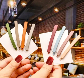 

2Pcs/set Metal Spray Paint Hairclip Color Hair Accessories Female Cute Bangs Clip Temperament Hairpin Alloy Barrette Headdress