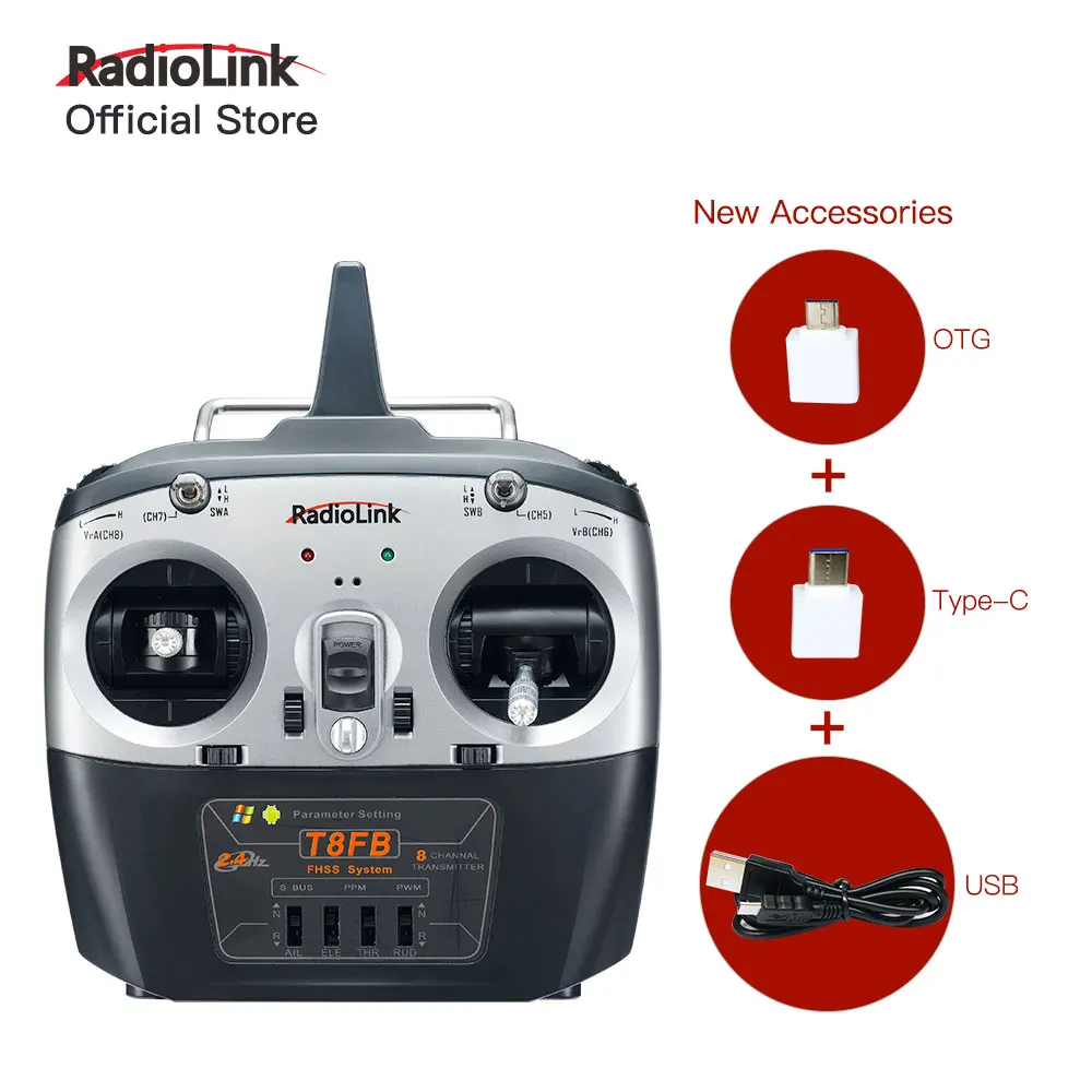 Радиоконтроллер R8EF T8FB 8CH RC передатчик и приемник R8EF 2,4 GHz SBUS/PPM/PWM Для дрона/фиксированного крыла и многого другого(режим 2