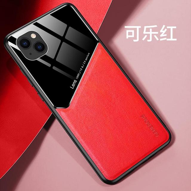 Leather Texture Phone Case Magnetic Lens Camera Protector Case For IPhone 13 12 11 Pro Max 13 12 Mini XR XS Max X 8 7 Plus