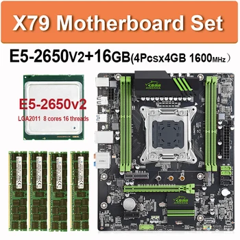 

JINGSHA X79 Motherboard LGA 2011 Combo xeon e5 2650 v2 CPU set 16GB=4 X 4GB DDR3 RAM 1600MHz DDR3 ECC REG SATA3 Four channels