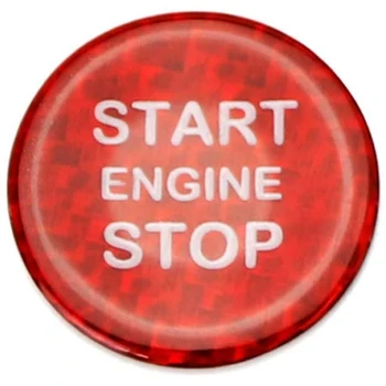

Carbon Fiber Car Start Button Decoration Cover for Alfa Romeo Giulia/Stelvio Red 1 Pcs