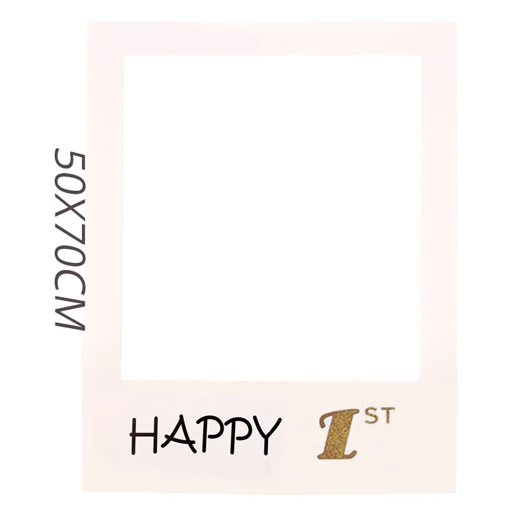 Свадебный декор фоторамка для взрослых 30th 40th 50th 60th Happy Birthday Photo Booth Реквизит для детей 1 день Рождения Декор принадлежности - Цвет: 1st