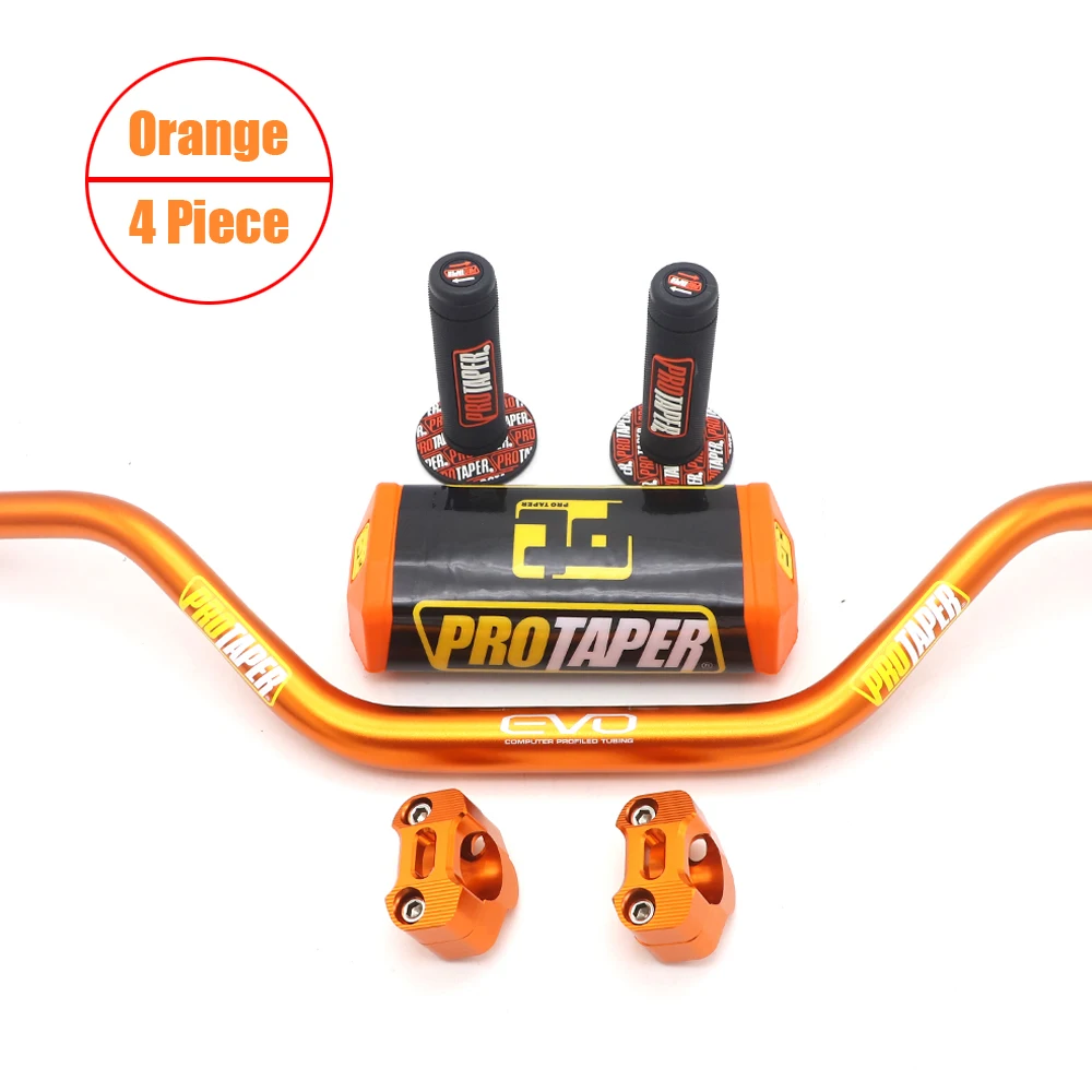 Руль для PRO Taper Pack Bar 1-1/" ручка бар колодки ручки Pit Pro гоночный Dirt Pit велосипед Мотоцикл CNC 28 мм адаптер - Цвет: Orange 4 pieces