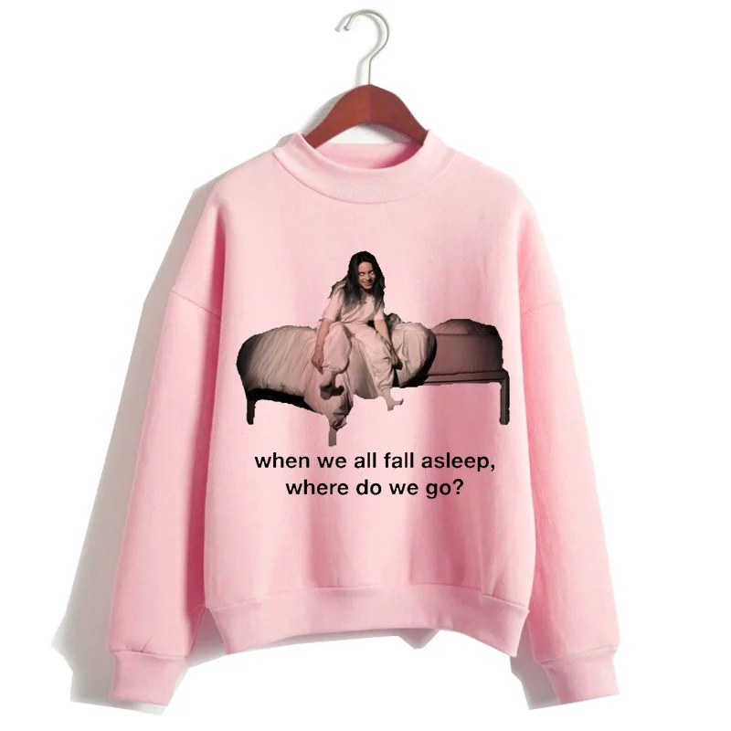 1803 Billie Eilish, худи, женская одежда, толстовка, Корейская, 90 s, с капюшоном, Harajuku, с принтом, толстовки, уличная, топ, повседневная, ulzzang, капюшон - Цвет: 1803