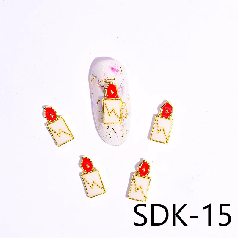 SDK15(5pcs) 5 шт/лот рождественский стиль сплав для дизайна ногтей украшения Санта Клаус-Снеговик-носки-олень-дерево-колокольчики-подарки аксессуары из сплава для самостоятельного изготовления SD2 - Цвет: SDK15(5pcs)