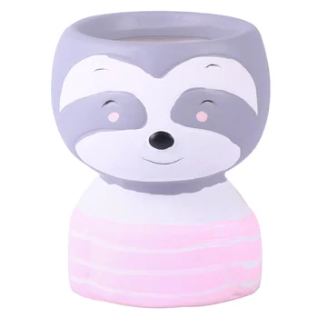 

1PC Lovely Cartoon Succulent Pot Creative Planter Ceramic Pot Container for Home Garden Balcony Decoration (Girl Pattern)