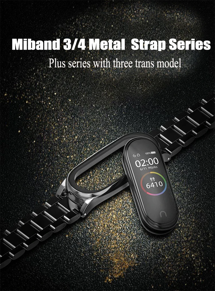 Ремешок BOORUI из нержавеющей стали mi band 4 Металлический сменный ремешок для xiaomi mi band 3 4 ремешок pulseira mi band 4 металлический ремешок на запястье