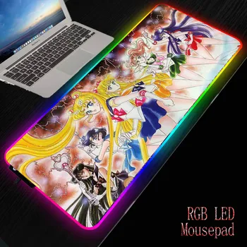 

MRGBEST Big LED RGB Lighting Gaming Mousepad Gamer Mat Grande Mouse Pad Beast for PC Computer Sailor Moon Anime Dropshipping