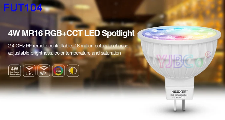 Miboxer 4 Вт RGB+ CCT Светодиодный прожектор FUT103 GU10 FUT104 MR16 Светодиодный светильник для спальни ресторана гостиной повара комнаты освещения